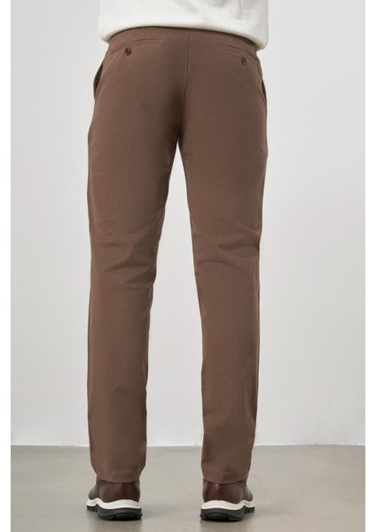 Koyu Vizon Düz Gabardin Slim Fit Casual Pantolon 1003245102