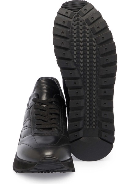 Siyah Hakiki Nubuk Deri Erkek Sneaker - E23S1AY56359-A23 fırsatları