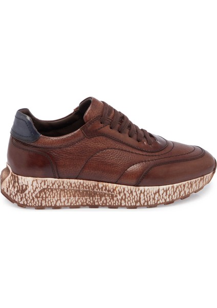 Kahve Deri Erkek Sneaker - E23S1AY56494-A42