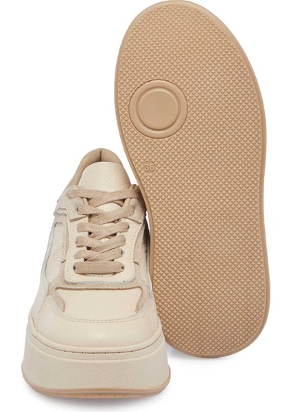 Bej Süet Deri Kadın Sneaker - K23S1AY66915-D6P