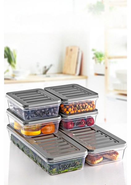 6'li Set Freshbox Mikrodalga ve Difrize Uygun Saklama Kabı Set 1