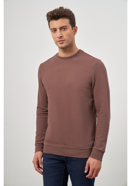 Toprak Örme Bisiklet Yaka Pamuklu Casual Slim Fit Dar Kesim Sweatshirt 1013245150