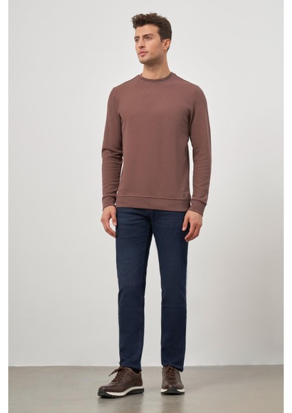 Toprak Örme Bisiklet Yaka Pamuklu Casual Slim Fit Dar Kesim Sweatshirt 1013245150