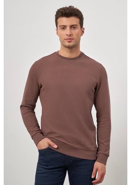 Toprak Örme Bisiklet Yaka Pamuklu Casual Slim Fit Dar Kesim Sweatshirt 1013245150