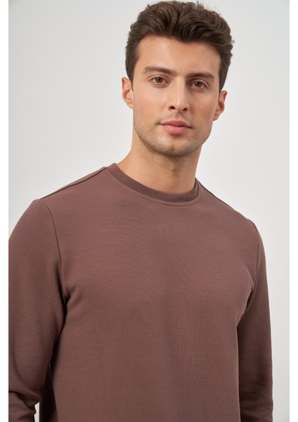 Toprak Örme Bisiklet Yaka Pamuklu Casual Slim Fit Dar Kesim Sweatshirt 1013245150
