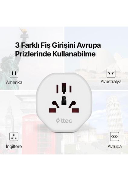 Akım Korumalı 10A/250V Amerikan/avrupa/ingiliz Tipi Priz Dönüştürücü Priz Çevirici Adaptör Priz modelleri