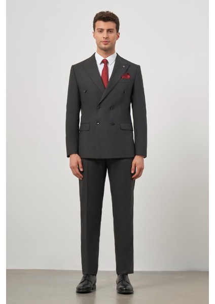 Siyah Kılıç Yaka Kruvaze 6 Drop Slim Fit Classic Takım Elbise 1001245157 fırsatları