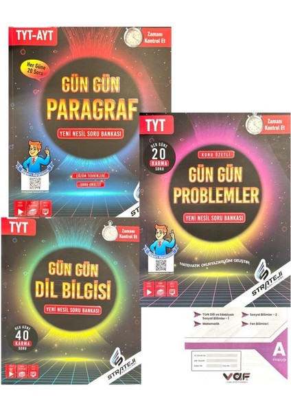 TYT Gün Gün Paragraf - Problem - Dil Bilgisi Soru Bankası Set - Aydın Yayınları Denemeli