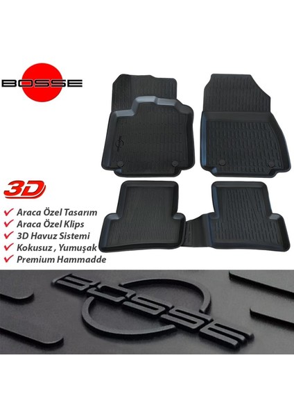 Seat Leon Paspas Araca Özel 1998 2004 Bosse Paspas 3D Havuzlu