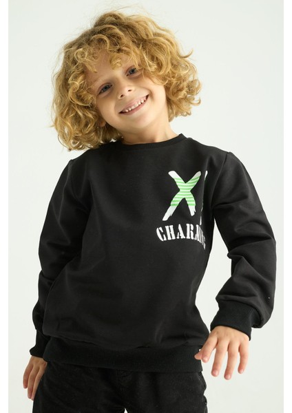 Erkek Çocuk Uzun Kollu Sweatshirt Charming Baskılı 3-7 Yaş