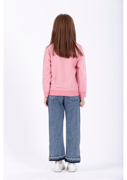 ZepkidsKız Çocuk Fashion Fragment Apikeli Sweatshirt 3-7 Yaş