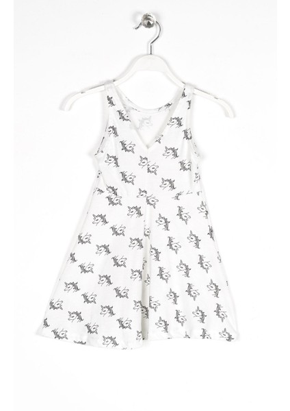 Kız Çocuk Regular Fit Unicorn Desenli Kolsuz Elbise fiyatları