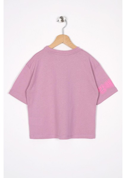 Baskılı Lıla Renk Kız Çocuk Tshirt