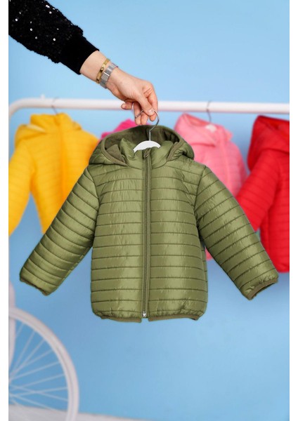 Kapüşonlu Uzun Kol Haki Renk Mont modelleri