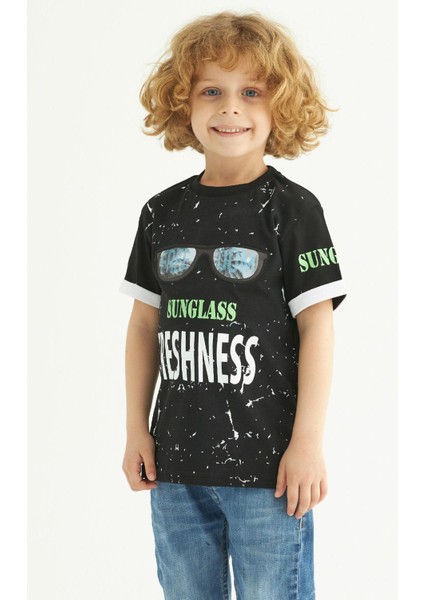 ZepkidsErkek Çocuk Sunglass Freshness Baskılı T-shirt 3-7 Yaş fiyatları