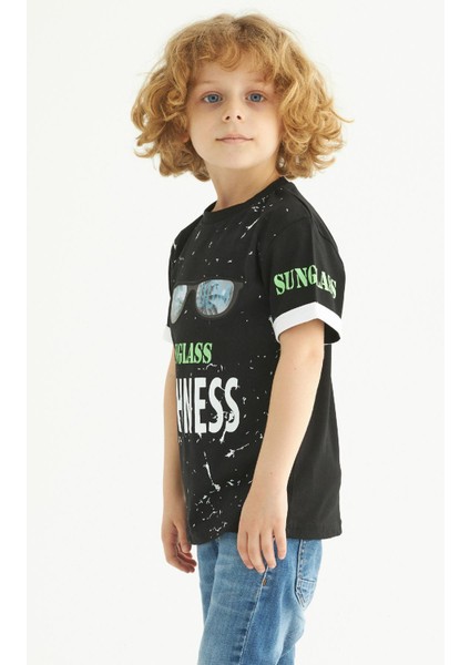 ZepkidsErkek Çocuk Sunglass Freshness Baskılı T-shirt 3-7 Yaş fırsatları