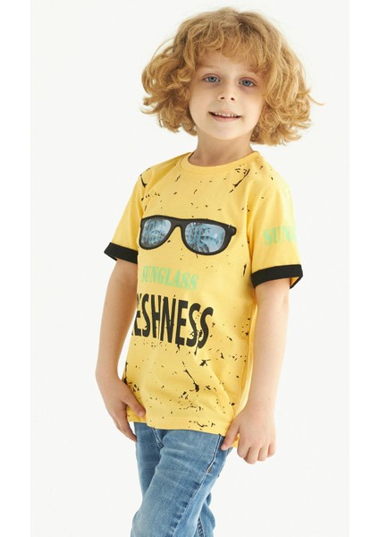 ZepkidsErkek Çocuk Sunglass Freshness Baskılı T-shirt 3-7 Yaş