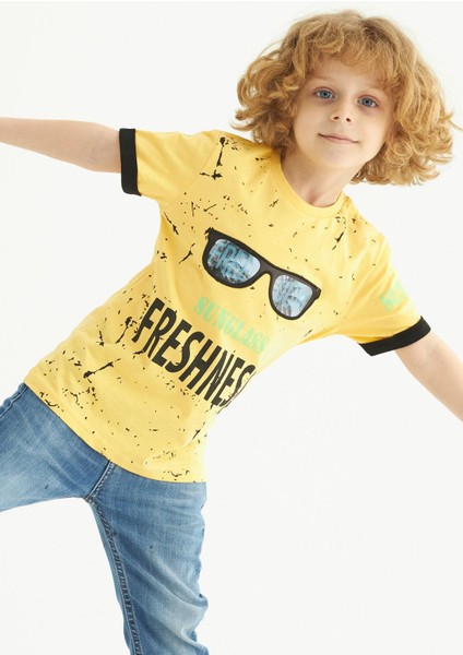 ZepkidsErkek Çocuk Sunglass Freshness Baskılı T-shirt 3-7 Yaş fiyatları