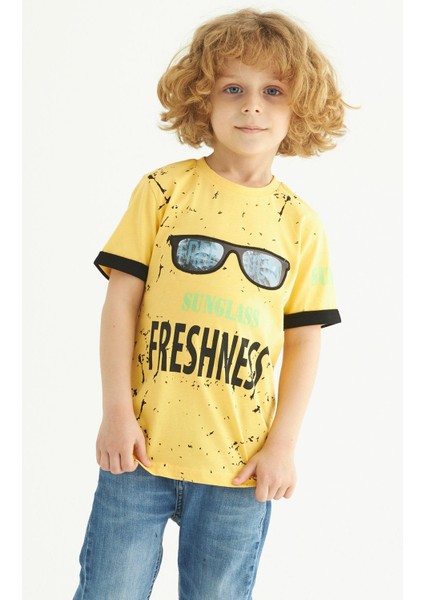 ZepkidsErkek Çocuk Sunglass Freshness Baskılı T-shirt 3-7 Yaş modelleri