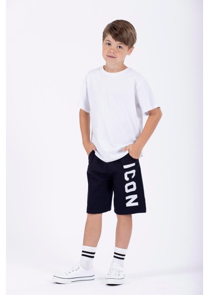 Icon Baskılı Lacivert Renk Erkek Cocuk Kaprı