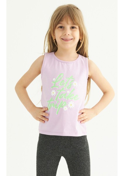 Kız Çocuk Lets Take A Trip Baskılı Tshirt 3-7 Yaş