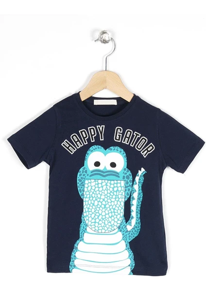 Erkek Çocuk Happy Gator Baskılı Tshirt 1-4 Yaş