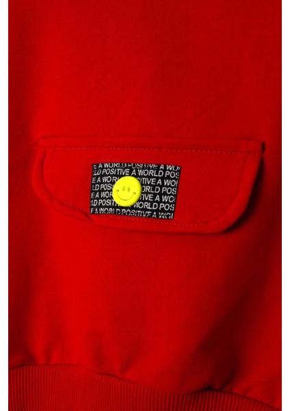 Bisiklet Yaka Uzun Kol Onu Sus Cep Kapaklı Kırmızı Renk Esofman Takım modelleri