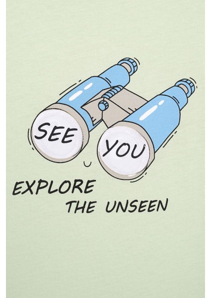 See You Baskılı Fıstık Yeşili Renk Erkek Çocuk Tshirt fiyatları