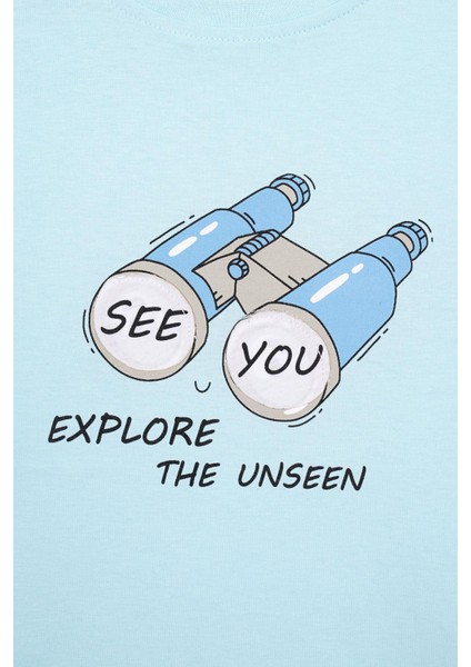 See You Baskılı Buz Mavisi Renk Erkek Çocuk Tshirt fiyatları