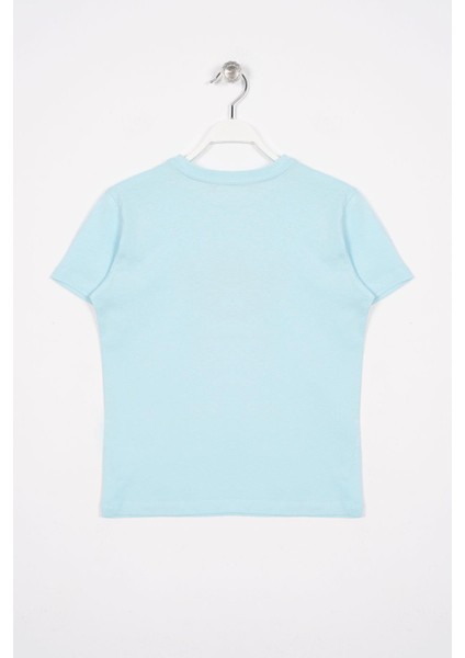 See You Baskılı Buz Mavisi Renk Erkek Çocuk Tshirt modelleri