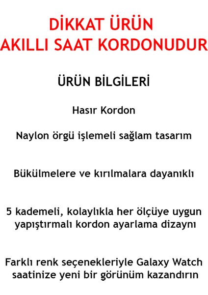 Samsung Galaxy Watch Ultra 47MM Uyumlu Akıllı Saat Için Kordon Hasır Özel Örgü Tasarım Kopmayan Kırılmayan ve Terletmeyen Cord Kordon ( Kordon ) fırsatları