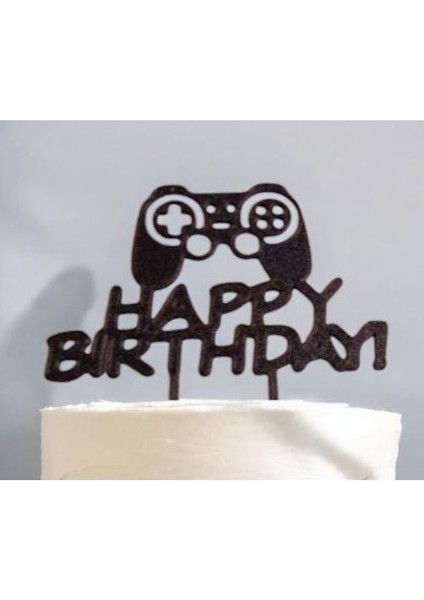 Gamer temalı happy birthday pasta süsü – oyunseverlere özel doğum günü süsü"