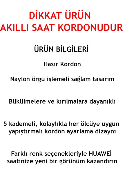 Huawei Watch Fit 3 Uyumlu Akıllı Saat Için Kordon Hasır Özel Örgü Tasarım Kopmayan Kırılmayan ve Terletmeyen Cord Kordon ( Kordon ) fırsatları