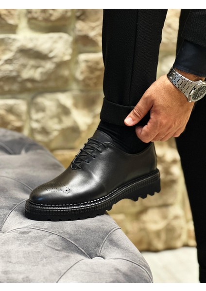 3248 Deri Siyah Mat Erkek Casual Ayakkabı