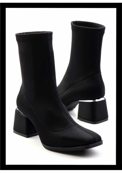 Siyah Streç Kadın Bot & Bootie K02792303017