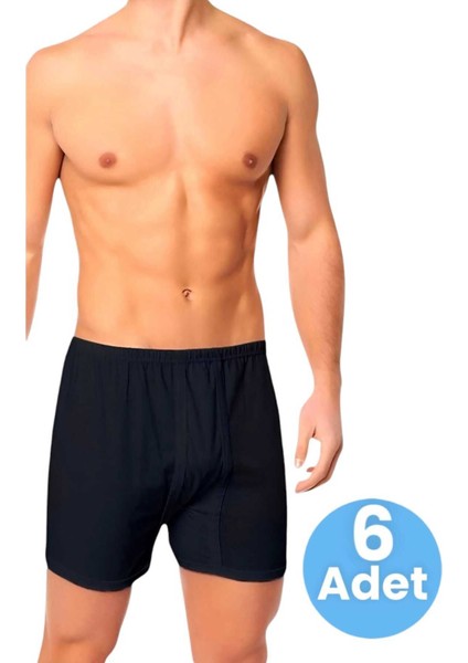 Erkek Rahat Kesim Paçalı Pamuklu Külot Boxer 6'lı Set
