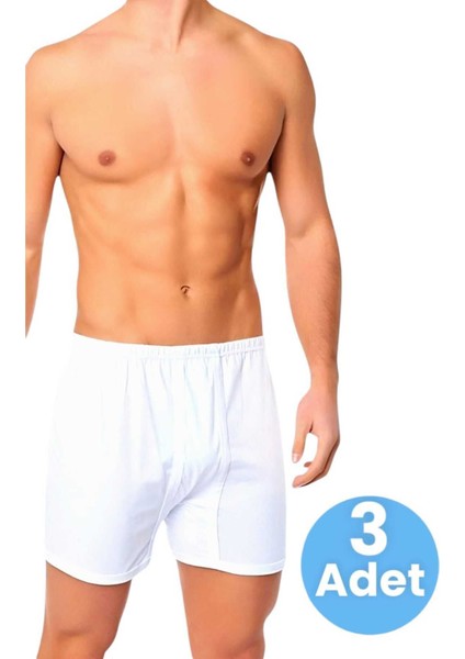 Erkek Rahat Kesim Paçalı Pamuklu Külot Boxer 3'lü Set