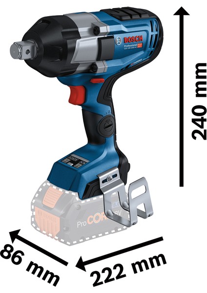 Gds 18V-1050 H Akülü Darbeli Somun Sıkma (2X8AHPROCORE,L-BOXX)