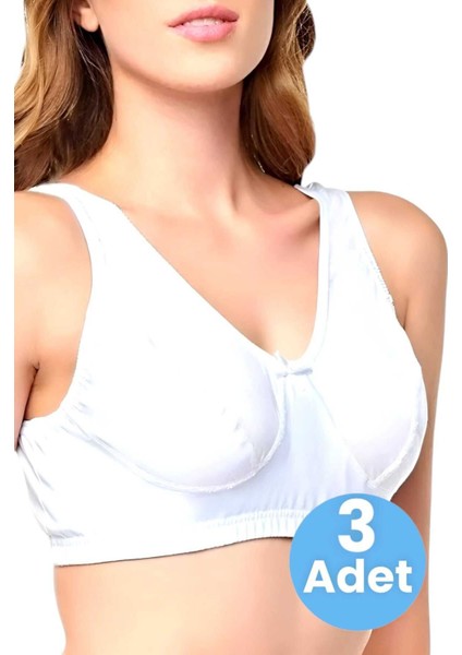 Kadın Pamuklu Penye Yarım Atlet Sütyen 3 Adet indirimleri