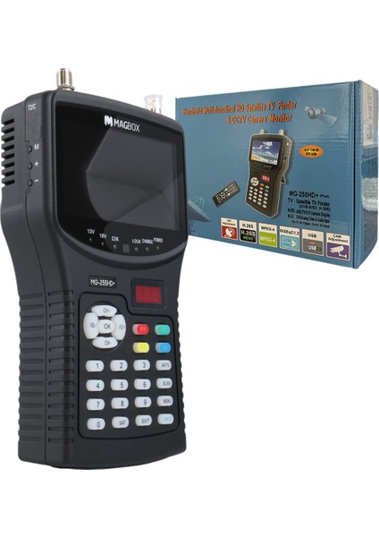 Ayt Magbox MG-255HD+ 4.3 Inç Full Hd LCD Ekranlı Görüntülü Uydu Yön Bulucu Uzaktan Kumandalı Uydu Ayarlama Türkçe Menü indirimleri
