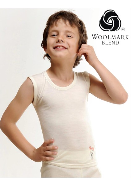 520 Çocuk Termal Ter Emici Kolsuz Ince Yün Atlet Tekli