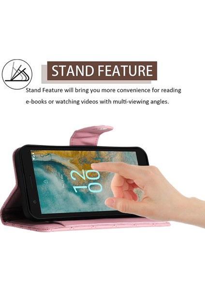 Nokia C02 Için Eşkenar Dörtgen Dokulu Pu Kılıf (Yurt Dışından) modelleri