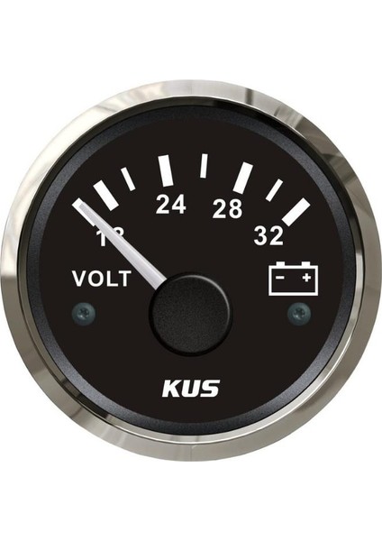 Voltmetre Göstergesi Siyah 24V 52 mm