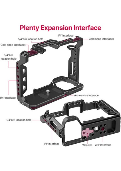 C-A7M4 Sony A7M4/A7M3/A7R3 Için Camera Cage Çerçeve