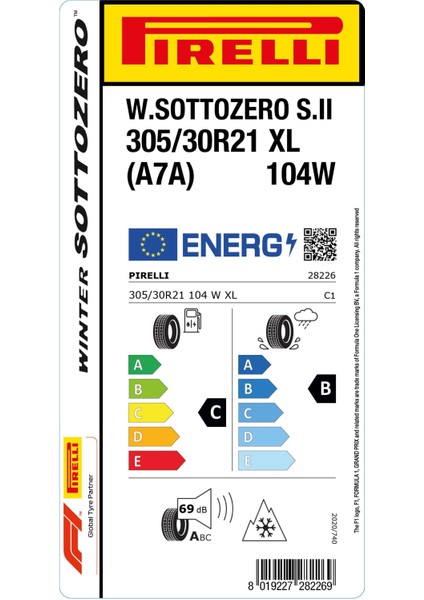 305/30 R21 104W Xl Winter Sottozero Serıe 2 (A7A) Oto Kış Lastiği ( Üretim Yılı: 2024 ) fiyatları