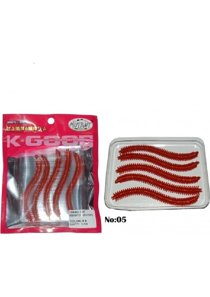 3507 Spin-Lrf 8.5cm Aromalı Silikon Kurt Yem 5\'li Set