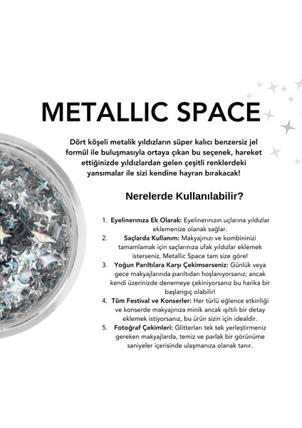 The Glitter Lab - Metallic Space - Jel Formlu Parlak Glitter ~10 gr