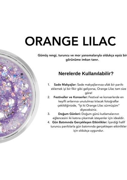 - Jel Formlu Parlak Glitter - Orange Lilac ~10 gr