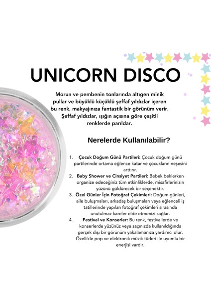 The Glitter Lab - Unicorn Disco - Jel Formlu Parlak Glitter ~10 gr