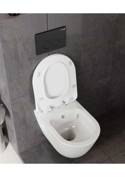 Kanalsız Asma Klozet ve Thermoplast Yavaş Kapanır Kapak TP329